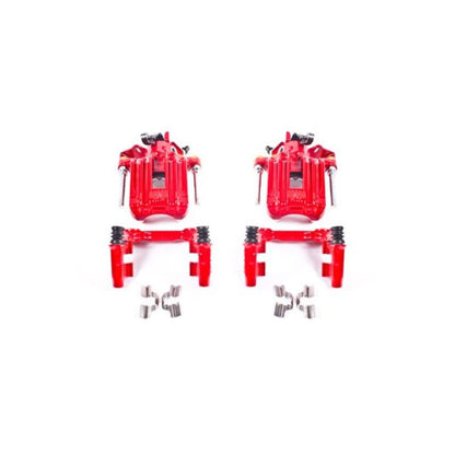 Power Stop 00-06 Audi TT Quattro (w/Non Vented Rotors Only) Rear Red Calipers w/Brackets - Pair