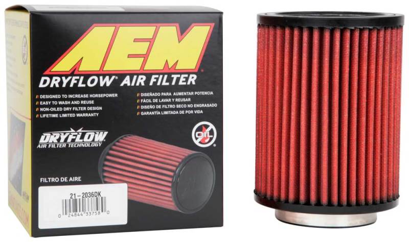 AEM Air Filter, 3inFLG/ 5inOD/ 6-1/2inH Dry Flow