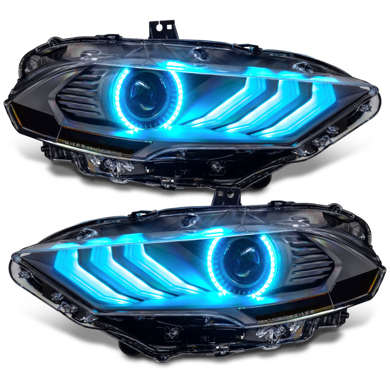 Oracle Lighting 18-23 Ford Mustang Dynamic ColorSHIFT LED Headlights - Black Series